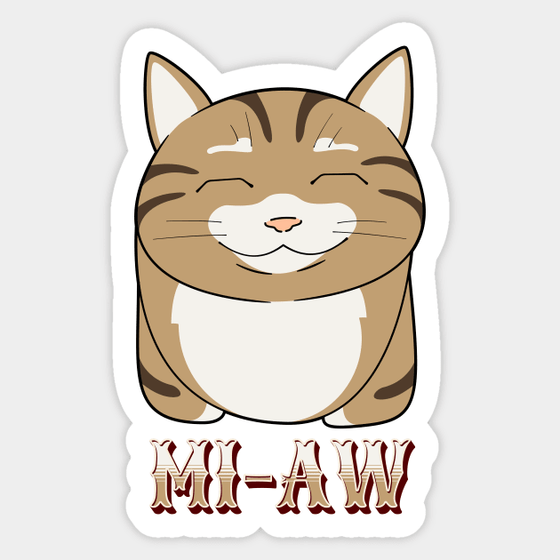 mi-aw Sticker by Horisondesignz